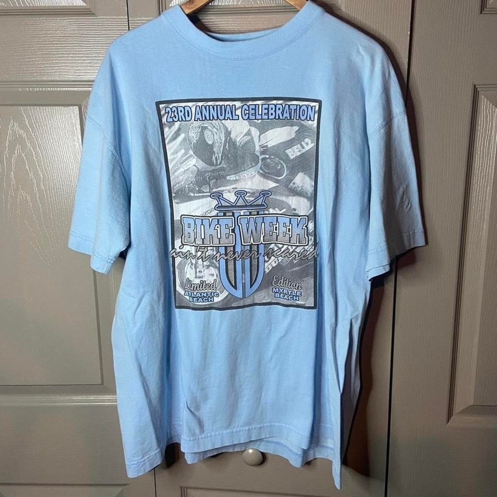 VTG bike week shirt size L biker grunge mototcycle 2003 blue